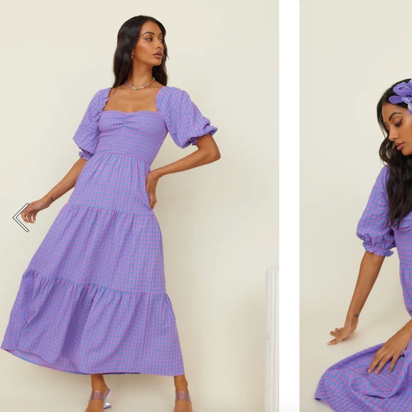 Gingham tiered cotton dress - Picture 4 of 10